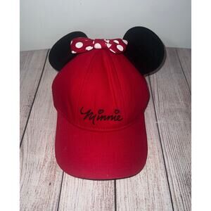 Walt Disney World Parks Minnie Mouse Baseball Cap Hat Red Women Girls Youth Ears